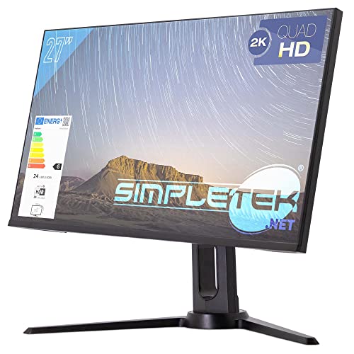 SIMPLETEK Monitor Gaming 27' 2K 144Hz 1ms Quad HD HDMI...