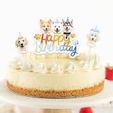 DazzJoy 25 Stück Happy Birthday Tortendeko Hunde Deko,Tortendeko Geburtstag Hunde Cake Topper Geburtstag,Happy Birthday Kuchendeko für Hundegeburtstag,Cupcake Topper für Hundeliebhaber