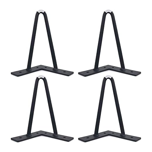 Möbelbordsben, 4 st, metall hårnålsbordsben, DIY-ersättningsmöbelfötter, svart/guld, för skåp, soffbord, tv-skåp, med skruvar och skyddsfötter, svart-15 cm/5.9in
