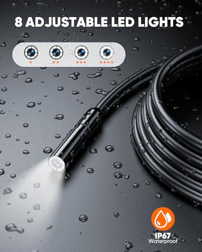 image for T TAKMLY Industrial Endoscope Borescope Inspection Camera with Light, 