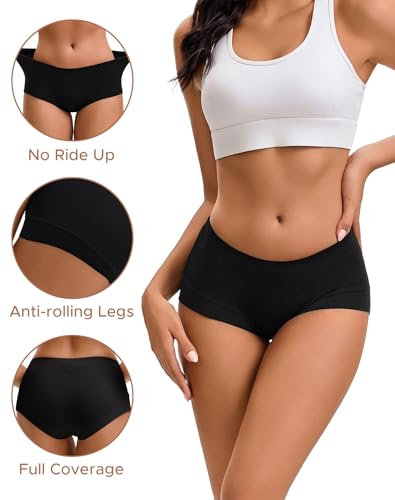 Image of INNERSY Women's Boyshorts Underwear Cotton Soft Boxer Briefs 4-Pack