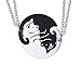 UMtrade Pareja Joyería Acero Inoxidable División Rompecabezas Yin Yang Perro Collar Amistad Colgante