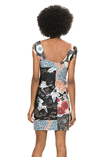 Desigual Vest_Damaris, Vestido, Mujer, Negro (Negro 2000), M (Talla del Fabricante: L)