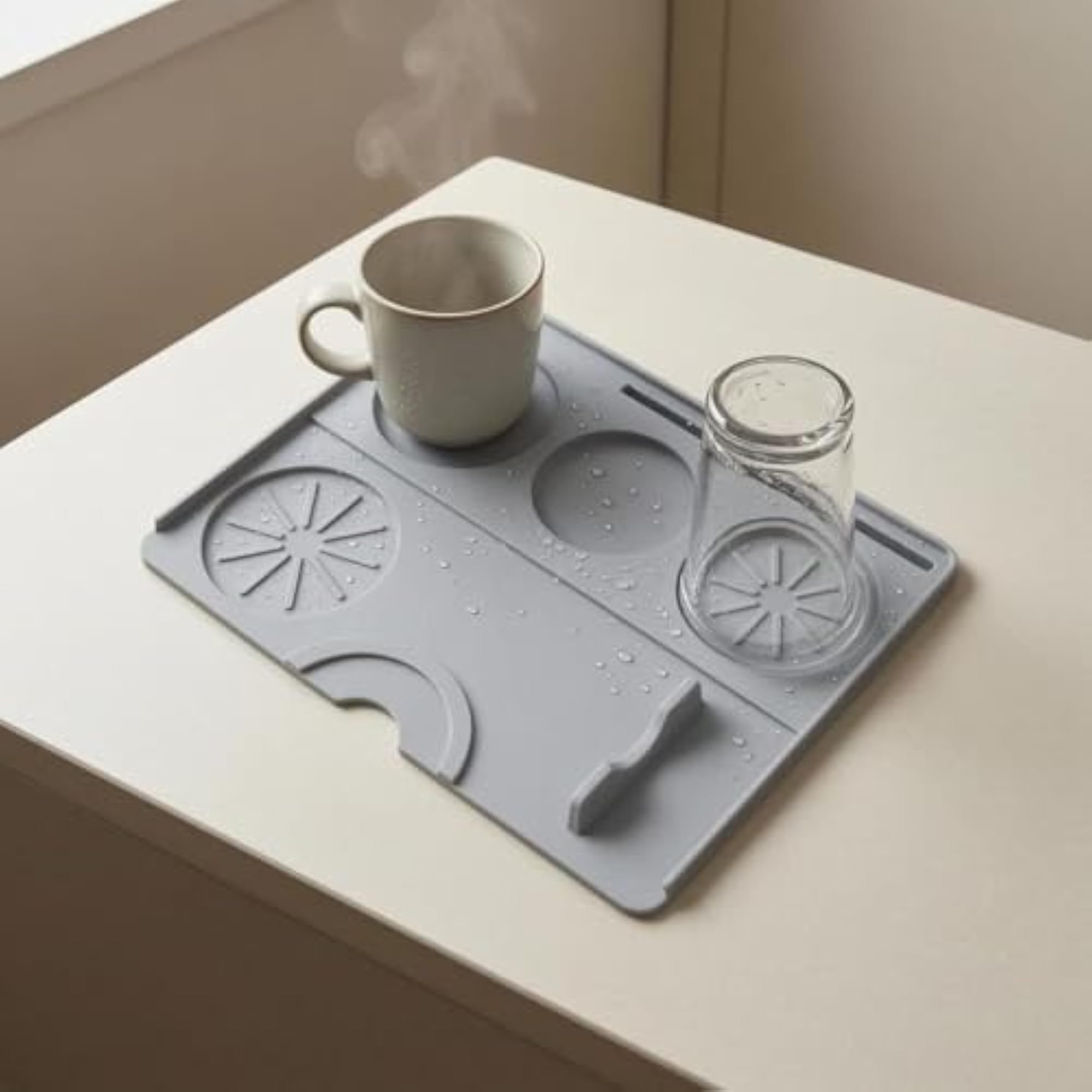 Molded Tray Style Silicone Coffee Mat