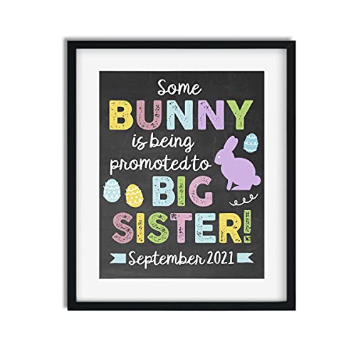 Personalized Easter Big Sister Pregnancy Announcement Paper Art Print | Pregnancy Announcement Sign | Baby Announcement Photo Prop | Big Sister Sign | New Baby Sign | Easter Sibling Announcement
