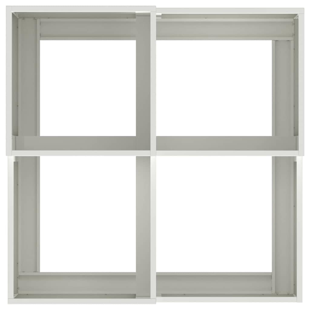 Maceta de metal rectangular moderna, blanca, 80 x 80 x 48 cm, maceta de jardín de acero con fondo abierto para un buen drenaje de agua y plantas saludables, construcción duradera para terraza