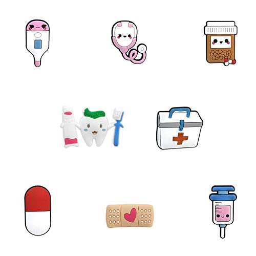 Croc Charms for Women 1 set Cute PVC Croc Shoe Charms Accessories Decorations Medical Supply Syringe Stethoscope Crystal For Croc 18