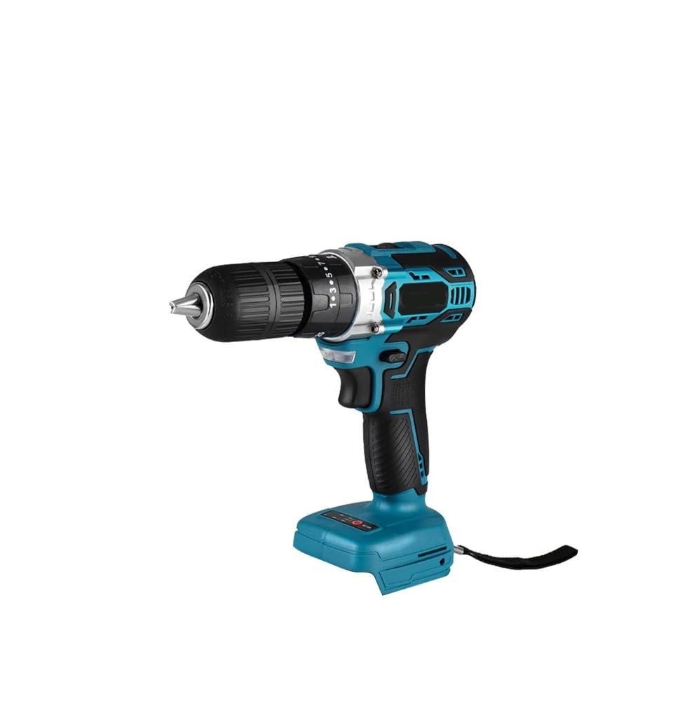 Taladro percutor sin escobillas de 1000W y 450NM, taladro de impacto de 25 + 3 pares, destornillador eléctrico inalámbrico de 3 funciones, herramienta eléctrica apta for batería Makita de 18v(Without