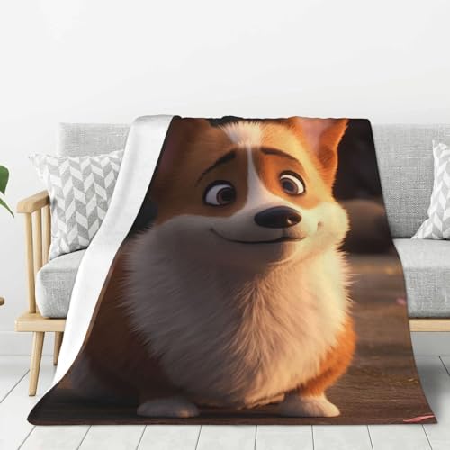 Couverture corgi douce pour soirées cocooning sur le canapé