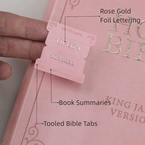 Image of UPAFEXXI-Leather Bible Tabs with Book Summaries,Gold Foil Lettering