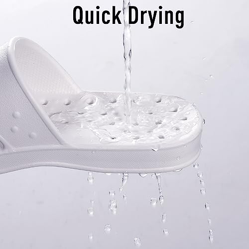 Image of shevalues Shower Shoes for Women Men with Arch Support Quick Drying Pool Slides Lightweight Beach Sandals with Drain Holes