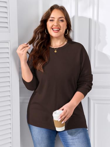 Image of BELAROI Women Plus Size Sweaters Long Sleeve Fall Pullover Sweater Tops