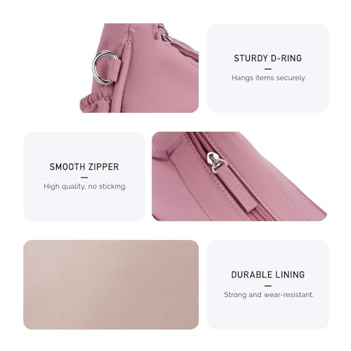POIUGOYA Nylon Quilted Crescent Shoulder Bag for Women, Triple Zip Pockets - image 7