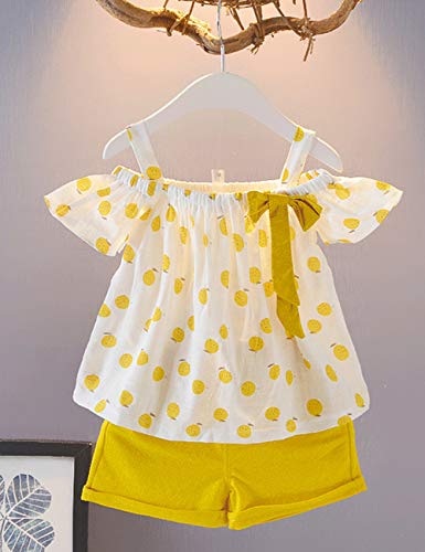 Hipea Toddler Baby Girls Summer Clothes Outfits Ruffle Camisole Spot Dot Tops and Casual Shorts Newborn Girl Clothing