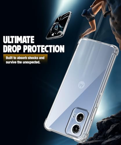 Image of WOW IMAGINE Clear Back Cover Case for Motorola Moto G34 5G | Moto G45 5G | Shockproof Soft TPU Case | Cushioned Edges for Ultimate Protection Back Cover Case - Transparent