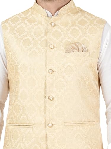 Image of Badoliya & Sons Men's Brocade Zari Nehru Jacket /Waist Coat