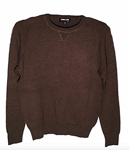 Kirkland Men's Extra Fine Merino Wool & Pima Cotton Sweater (XX-Large, Brown)