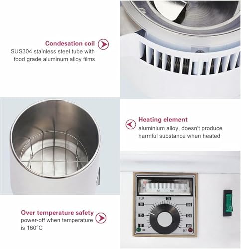 4L 750W Water Distiller - Home Purification and Alcohol Distillation Machine with Stainless Steel Inner and Adjustable Temperature, 1L/H - Image 6