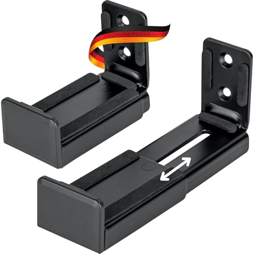 SCHWAIGER LWHSB1515 51 Soundbar-Wandhalter Lautsprecherboxen-Halterung Boxenaufhängung Lautsprecher-Montage Boxenhalter Set bis max. 15kg inkl. Montagematerial, schwarz