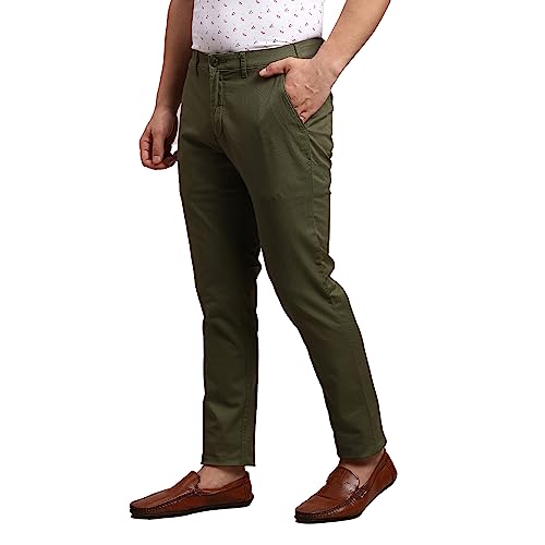 Image of Colorplus Men's Cotton Blend Print Pattern Nuvo Fit Flat Front Casual Trouser