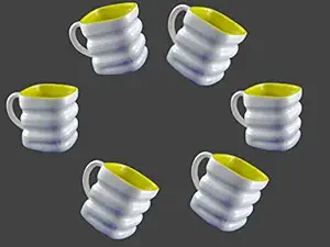 Prop It Up Ceramic Colorful Tea/Coffee Dots No Harmful Effects, Environment-Friendly Mug Set, 180ml, Multicolour -Set of 6