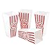 Novelty Place Plastic Red White Striped Classic Popcorn Containers for Movie Night - 7.8 inch Tall x 3.8 inch Square (4 Pack)