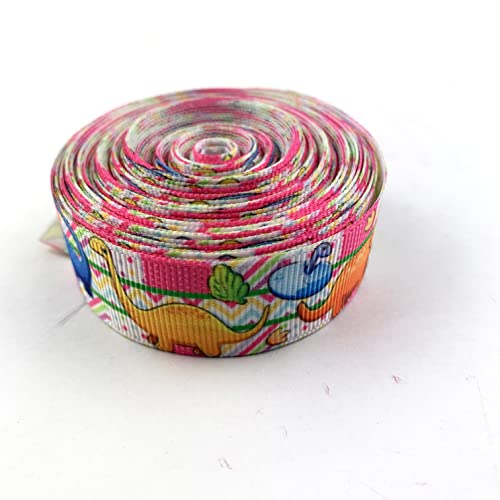 Heyiwell 10 Yards Multi Color Dinosaur Printed Grosgrain Ribbon For Gifts Wrapping Hair Bows Diy Crafts 22Mm #TOP2