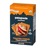 Patagonia Provisions Organic Toasted Cheeze Crackers – 3g Plant Protein Per Serving – Made with Wheat Flour & Sea Salt – Non-GMO, No Added Sugar - Crispy & Crunchy