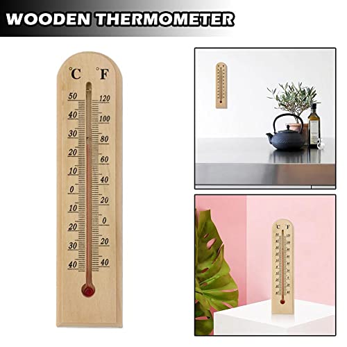1/10/20Pcs X Wooden Thermometer, Outdoor Thermometer, Garden Thermometer, Analogue Made Of Wood For Indoor And Outdoor Use, Analogue Thermometer, Brown Room Thermometer #TOP5