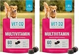 VetIQ Multivitamin Supplement for Dogs, Supports Active Brain Function, Immune System, and Digestive System, Hickory Smoke Flavored Dog Multivitamin, Made in The USA, 60 Count (Pack of 2)