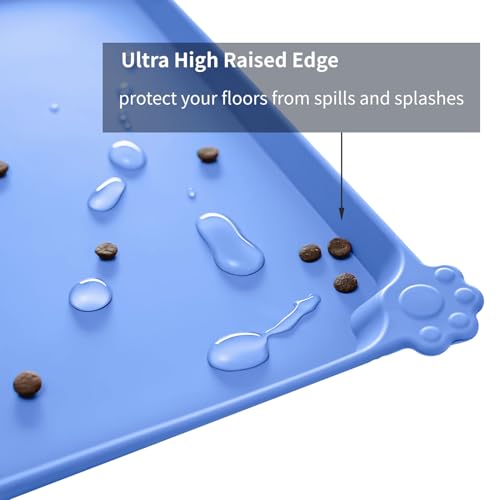 image for Reopet Waterproof Pet Feeding Mat with High Raised Edges, Heavier and 