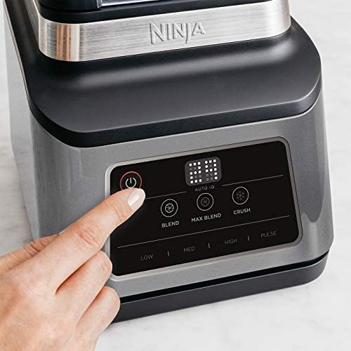 Ninja Cold Press Juicer [JC100UK] Slow Juicer, Masticating Juicer, Total Pulp Control, 500ml, Grey/Black & 2-in-1 Blender with Auto-iQ (BN750UK) 1200 W, 2.1 Litre Jug, 0.7 Litre Cup, Black/Silver