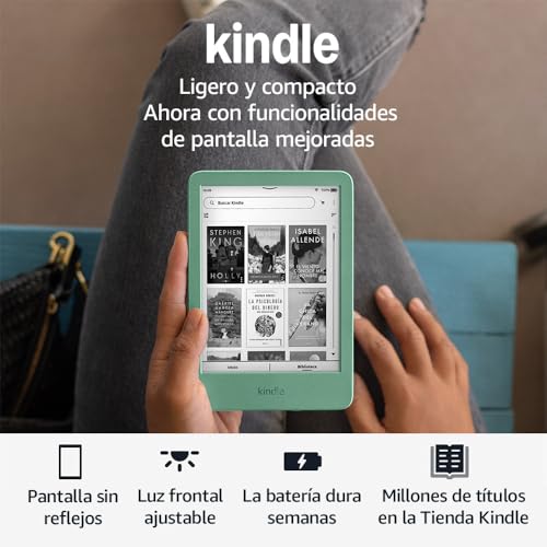 Amazon Kindle (última generación) | el Kindle más ligero y compacto, con pantalla sin reflejos, pasos de página más fluidos y luz frontal ajustable | 16 GB | Sin publicidad | Verde matcha - imagen 7
