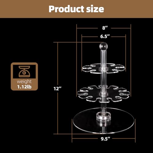 Image of 3 Tiers Rotatable Round Acrylic Display Stand for Wax Seal Kit, Wax Seal Stamp Head and Handle Storage Box Art Craft Container for Store Exhibition Bookstore Office and Home (No Wax Tools)