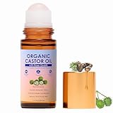 SDXJIOGE Organic Castor Oil with Rose Quartz Roller, 100% Pure Cold-Pressed, Organic Castor Oil Roll On Rose Quartz, Hexane-Free,Amber Glass Bottle for Skin 1.7oz (1)