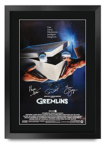 Affiche Gremlins Zach Galligan A3 encadré avec photo dédicacée imprimée pour fan