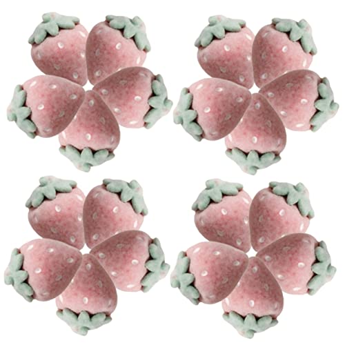 NUOBESTY 20stücke Erdbeerornamente Aus Kunstharz Mit Flacher...