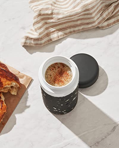 W&P Porter Insulated Bottle 12 oz | Clean Taste Ceramic Coating for Water, Coffee, & Tea | Wide Mouth Vacuum Insulated | Dishwasher Safe, Charcoal Terrazzo