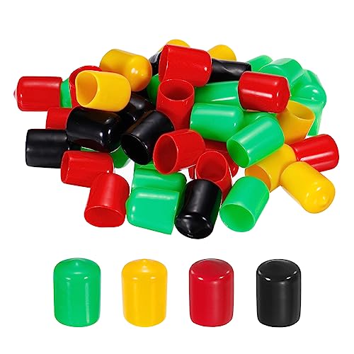 sourcing map 100 Stück Gummi Endkappen 15 mm PVC Vinyl Kunststoffkappe Schutzkappen Abdeckung für Schrauben Bolzen Gewinde Metallstäbe Elektrokabeln Drahtseile Bowdenzug Rund Rohr Zaunpfosten