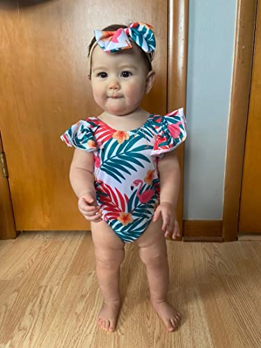 Image of Toddler Girl Baby Ruffles Mermaid Fish Scale Swimsuit One Piece Swimwear Bathing Sunsuit