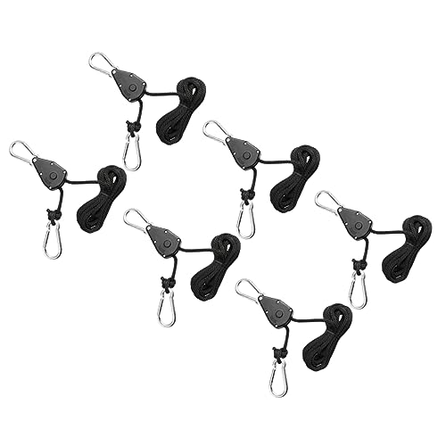 Levemolo 6pièces Lot De Cordes à Cliquet Réglables Pour Lampe De Croissance Avec Crochet De Levage Capacité Suspension Plantes Et Semis Métal Et Abs