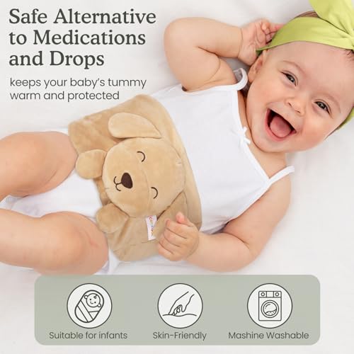 Image of Baby Colic and Gas Relief, Heated Tummy Wrap for Newborns Belly Relief by Soothing Warmth, Baby Heating Pad Swaddling Belt Relief & Soothe Gas, Colic and Upset Stomach for Newborns to Toddler (Puppy)