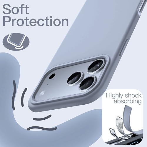 Image of SBMS Silicone Case for iPhone 17 Pro Max 6.9-Inch, Silky-Soft Touch Full-Body Protective Phone Case, Shockproof Back Cover for iPhone 17 Pro Max (Sky Blue Dark)