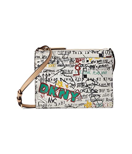 Dkny Bryant Park Top Zip Crossbody White Multi One Size #TOP18