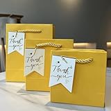 ラッピング 袋 紙袋 プレゼント袋 ギフト袋 ラッピング 手提げ 梱包 誕生日 記念日 クリスマス バレンタイン 母の日 (パールイエロー, SML)