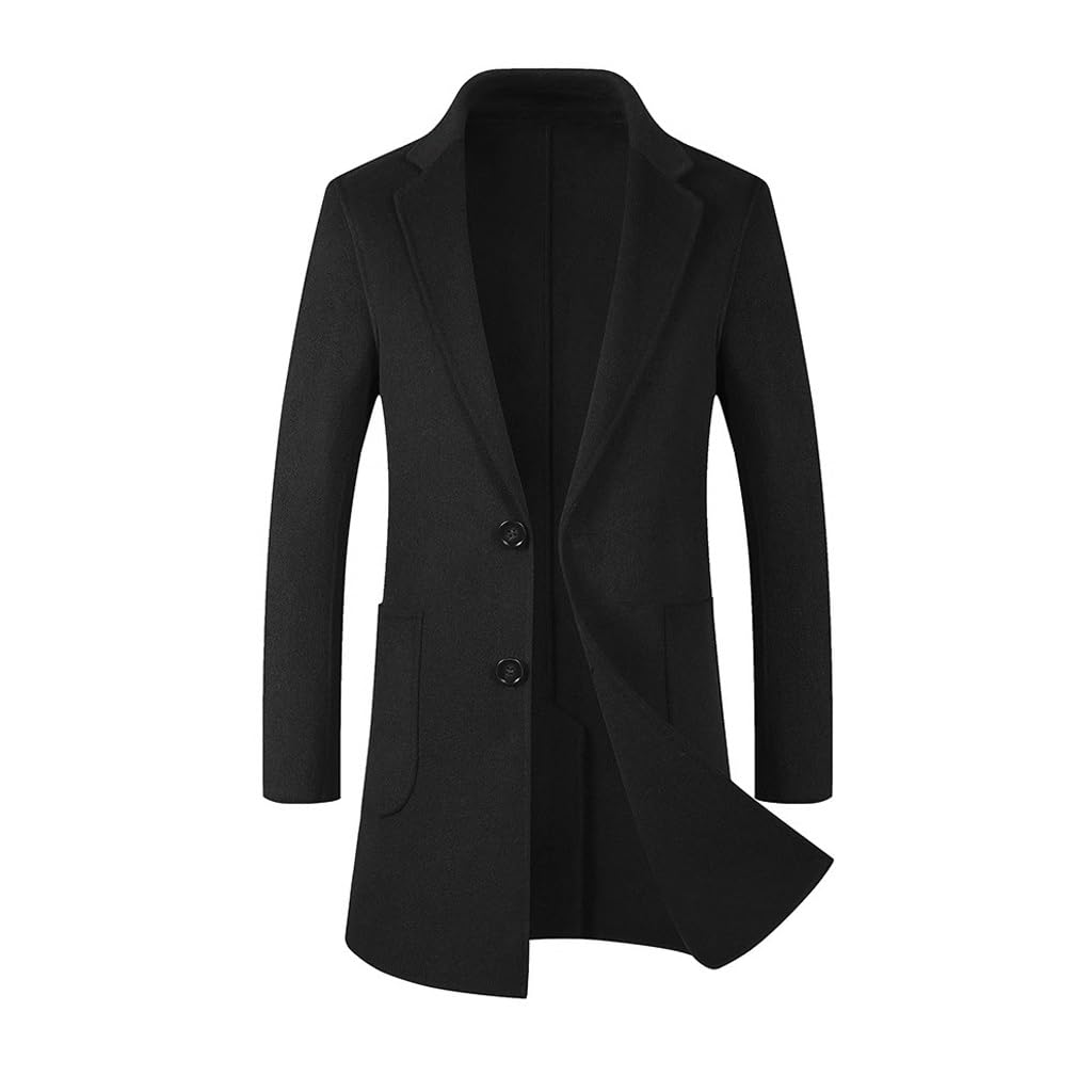 Double-sided Woolen coat Mens mid-length Casual Windbreaker Young Middle-aged Winter