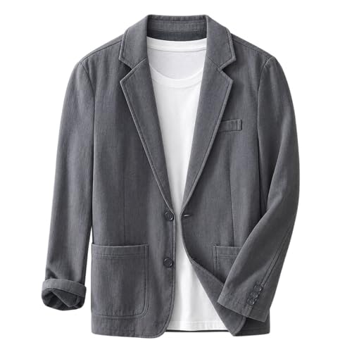 Blazer en lin homme ample double boutonnage pour le quotidien