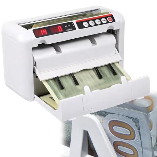 ZenHailure Máquina Contadora De Efectivo,Contador De Billetes con Detector De Falsificaciones,999 Billetes/Minuto De Alta Velocidad,Contador De Lotes para Tiendas Minoristas Y Negocios