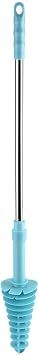 Flexible Toilet Plunger and Clog Remover for Siphon Toilets, Heavy Duty Bathroom Plunger with ABS Handle, Stainless Steel Pipe, TPR Elastic Head for Fast Unclogging