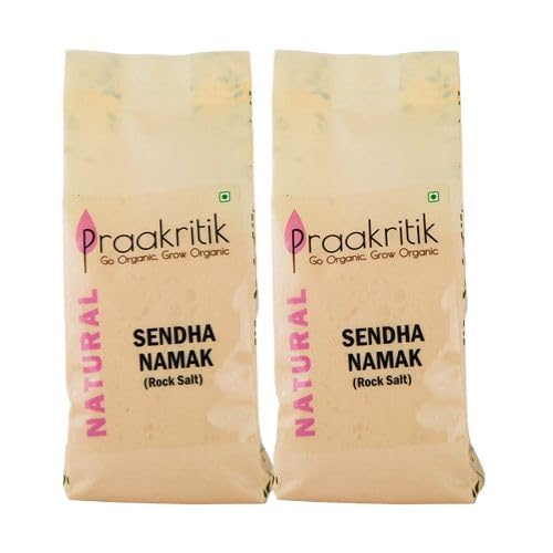 Praakritik Natural Rock Salt 2Kg (4x500g), Pure & Unrefined Sendha Namak, Mineral-Rich, Ideal for Cooking & Healthy Lifestyle